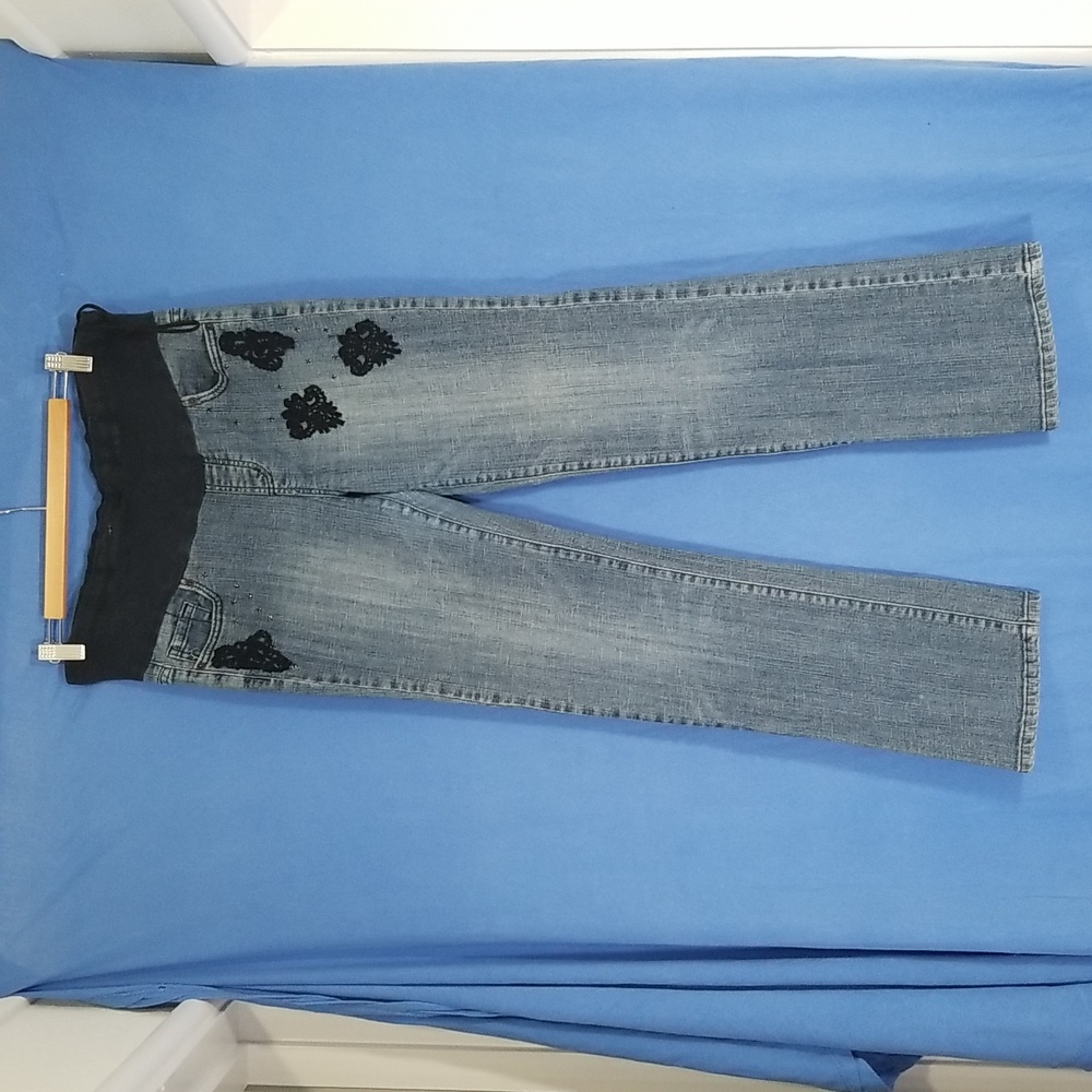 Maternity Jeans with Lace and Bedazzle Size M